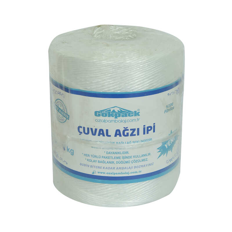 Çuval Ağzı Ipi Yüzde 100 Fibrilizeli Naylon Ip Beyaz 1000 Gr